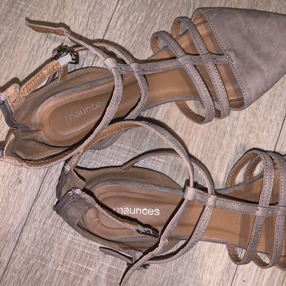 Maurices Orelie beige double strap pointy toe flats - Picture 7 of 8